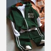ست بلوز و شلوار بچگانه دورس پنبه دو نخ طرح مسیحا سایز 1 تا 3 رنگ کرم و آجری