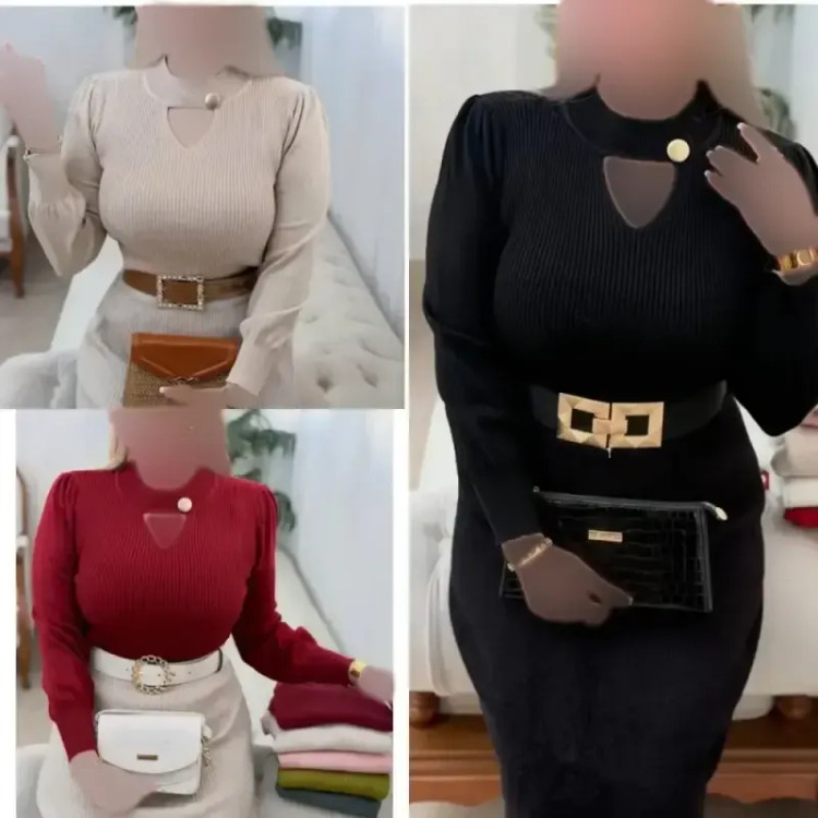 بلوز بافت بیسیک وارداتی گرم بالا فری سایز 36 تا 46