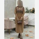 کفتان بافت ژیوان فری سایز نسکافه ای و کرم