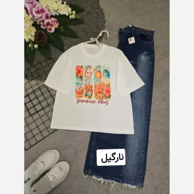 تیشرت تابستانه پنبه گلکسی فری سایز 38 تا 48