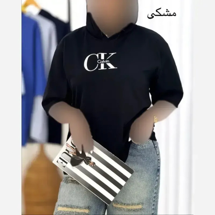 تونیک لانگ پنبه دبل بافت زنانه طرح سی کی فری سایز