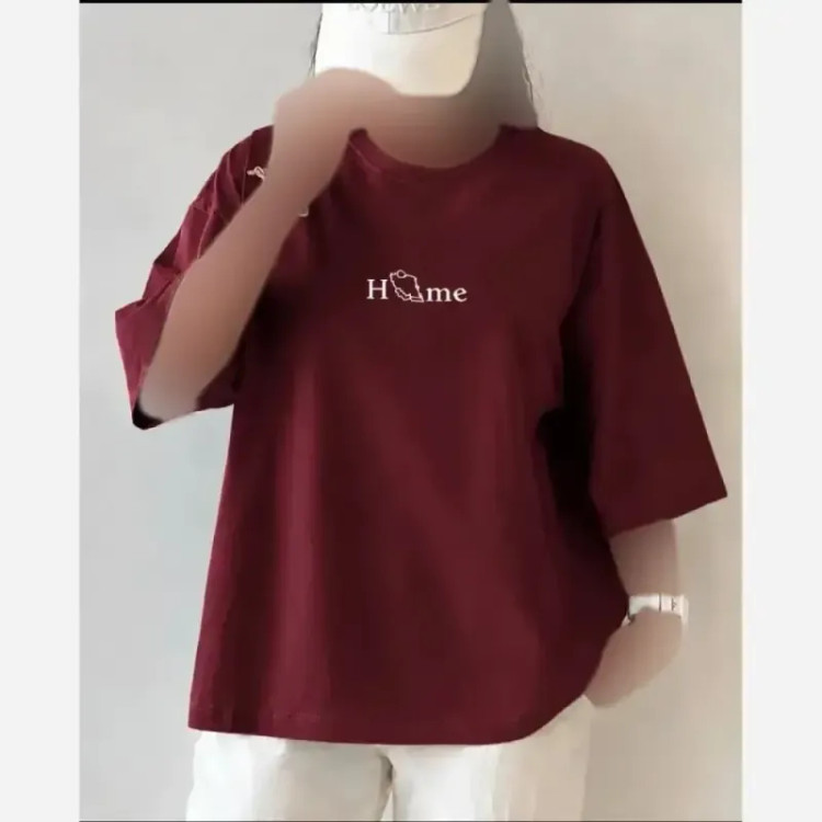 تیشرت زنانه طرح هوم جنس سوپر پنبه فری سایز