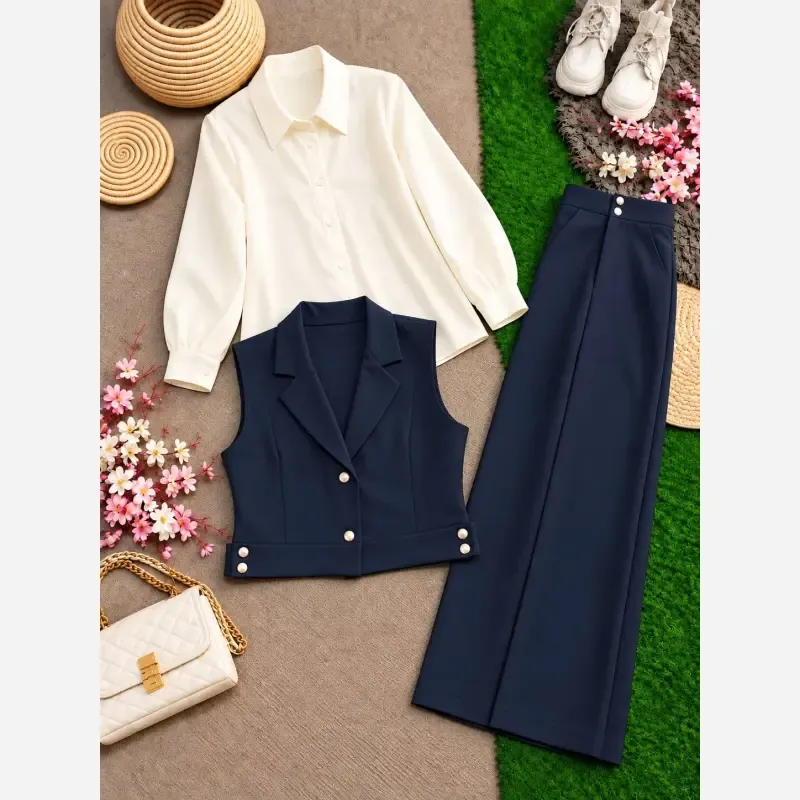 ست سه تیکه پاییزه زنانه جنس سوپرمازراتی گرم بالا فری سایز