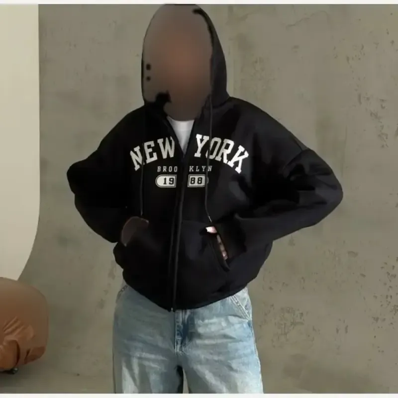 سویشرت زنانه دورس تو کرکی طرح NY رنگ مشکی سایز فری سایز