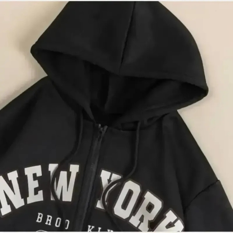 سویشرت زنانه دورس تو کرکی طرح NY رنگ مشکی سایز فری سایز