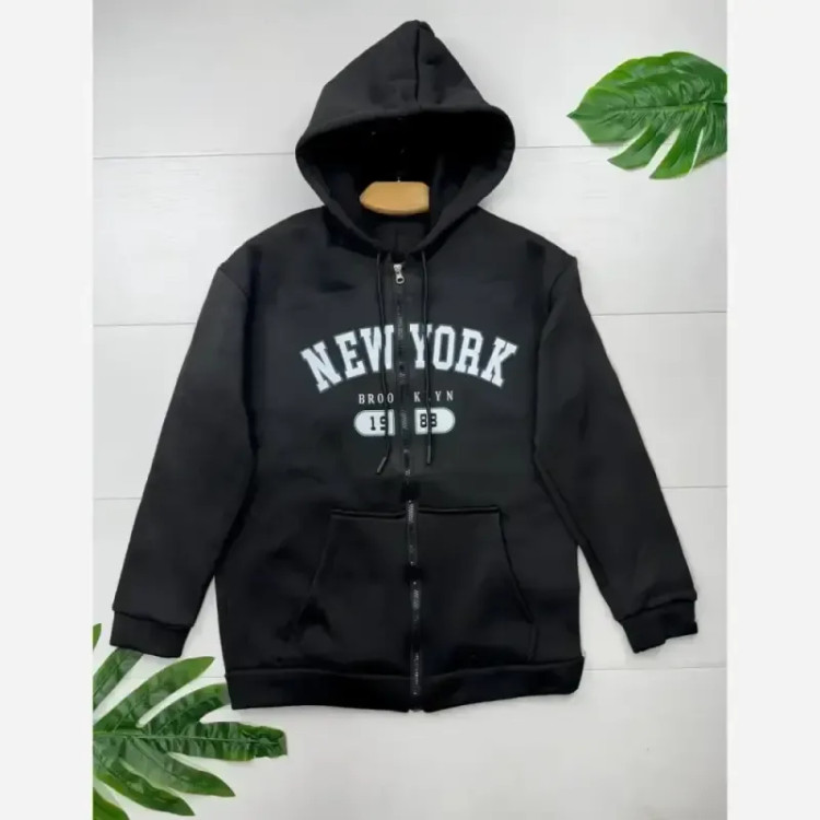 سویشرت زنانه دورس تو کرکی طرح NY رنگ مشکی سایز فری سایز