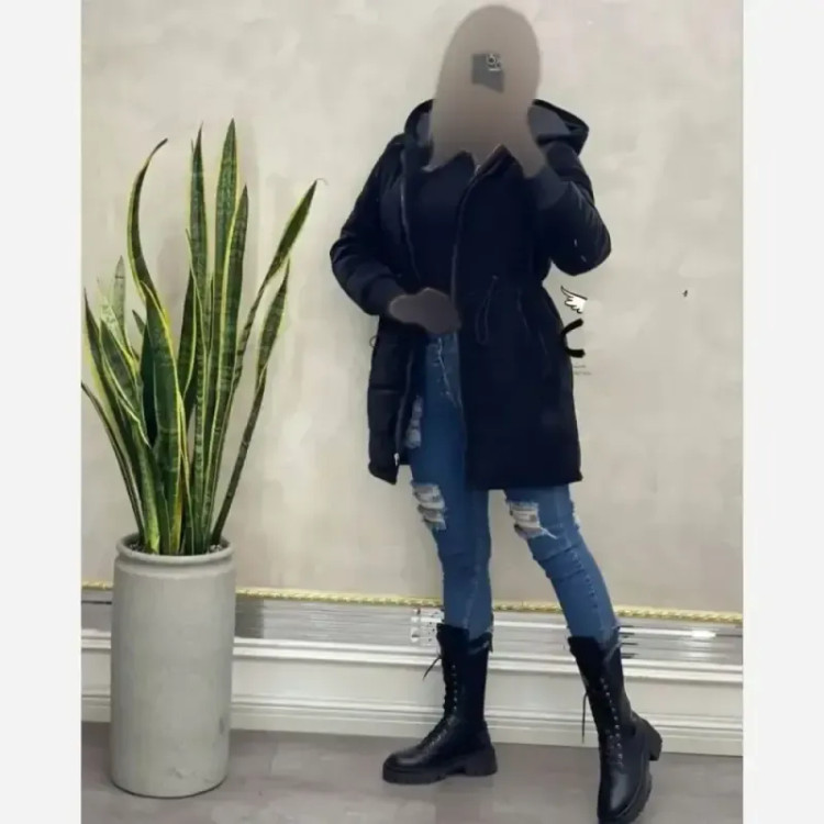 کاپشن لیوسا سیلیکونی داخل ببعی کلاهدار مشکی سایز 38 تا 46