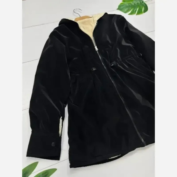 کاپشن لیوسا سیلیکونی داخل ببعی کلاهدار مشکی سایز 38 تا 46