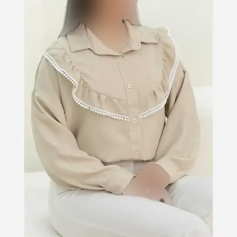 شومیز یقه چین جنس صوفیا فری سایز رنگ مشکی استخونی کرم سبز