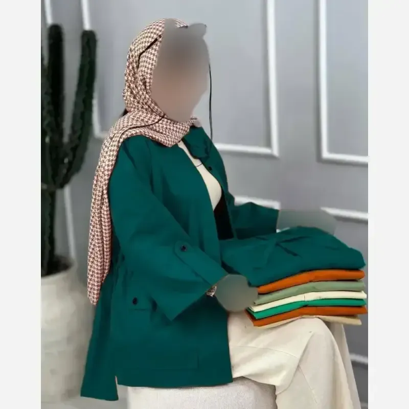 مانتو کمرگت جیبدار کرسپو درجه یک فری سایز