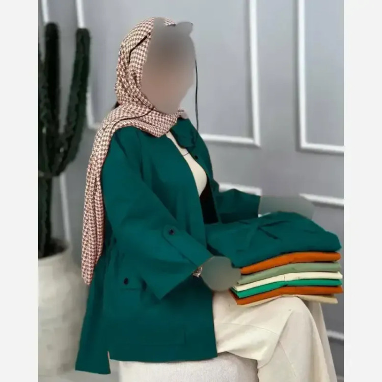 مانتو کمرگت جیبدار کرسپو درجه یک فری سایز