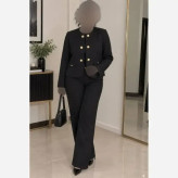 ست کت شلوار زنانه مخمل کبریتی ریز سایز بزرگ فری سایز تا 46