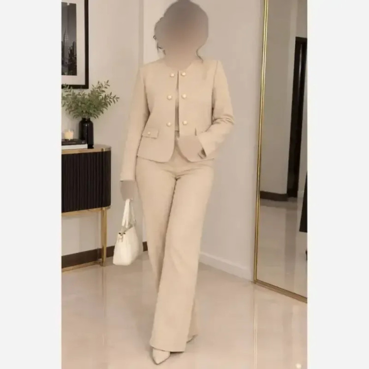 ست کت شلوار زنانه مخمل کبریتی ریز سایز بزرگ فری سایز تا 46