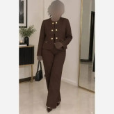 ست کت شلوار زنانه مخمل کبریتی ریز سایز بزرگ فری سایز تا 46
