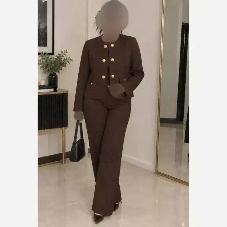 ست کت شلوار زنانه مخمل کبریتی ریز سایز بزرگ فری سایز تا 46