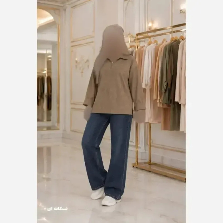 نیم زیپ کبریتی زنانه مخمل کبریتی ریز فری سایز تا 48