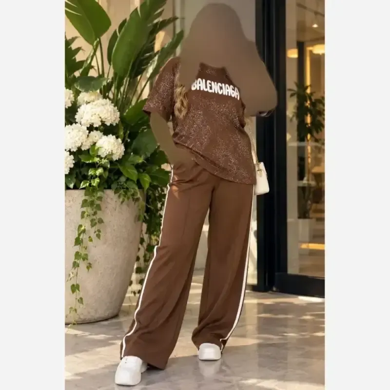 ست تیشرت شلوار balenciaga گلکسی نخ پنبه سایز 38 تا 48