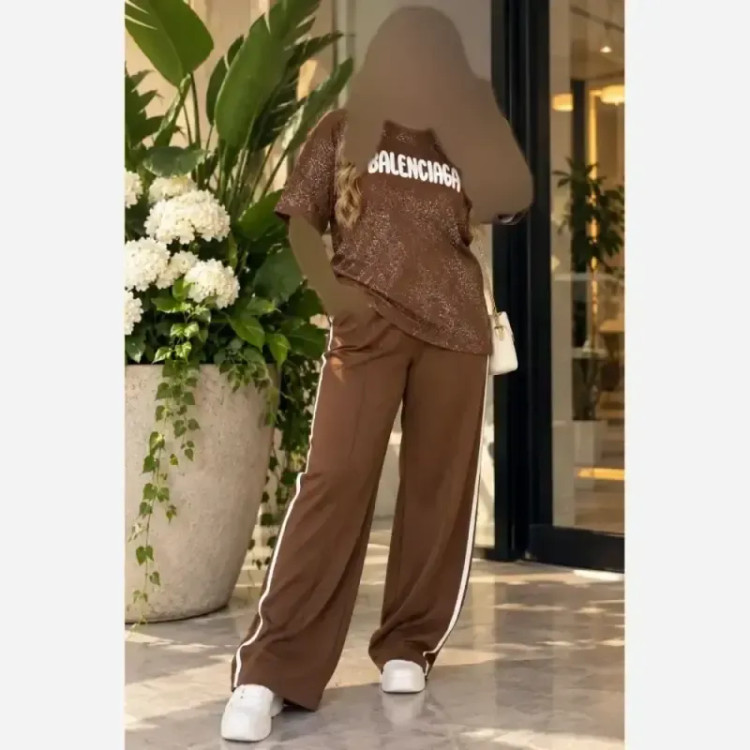 ست تیشرت شلوار balenciaga گلکسی نخ پنبه سایز 38 تا 48