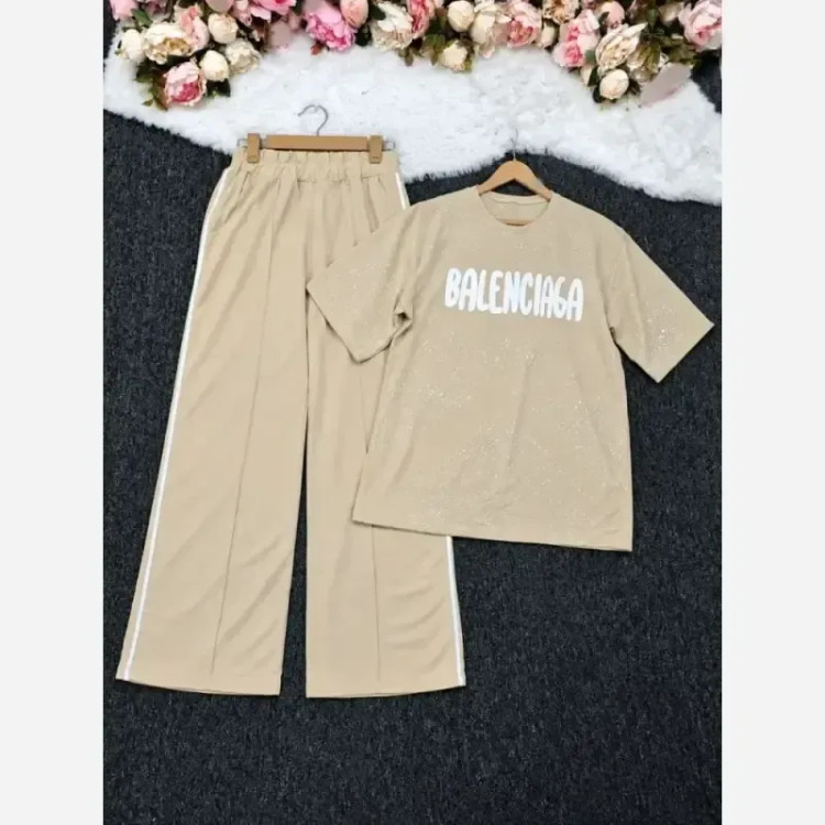 ست تیشرت شلوار balenciaga گلکسی نخ پنبه سایز 38 تا 48