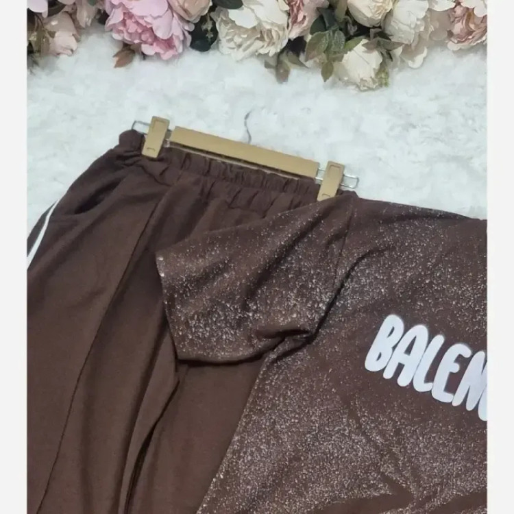 ست تیشرت شلوار balenciaga گلکسی نخ پنبه سایز 38 تا 48