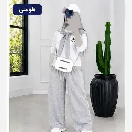 ست شالدار پولو زنانه جنس گلکسی نخ پنبه فری سایز