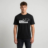 تی شرت مردانه پنبه ای کلاسیک مشکی طرح حروف آستین کوتاه مدل گرد