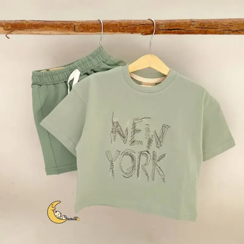ست تیشرت و شلوارک بچگانه نخ پنبه رنگی تابستانی