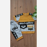 ست تیشرت و شلوارک پسرانه پنبه یک رو و ملانژ طرح D&G سایز 35 تا 45