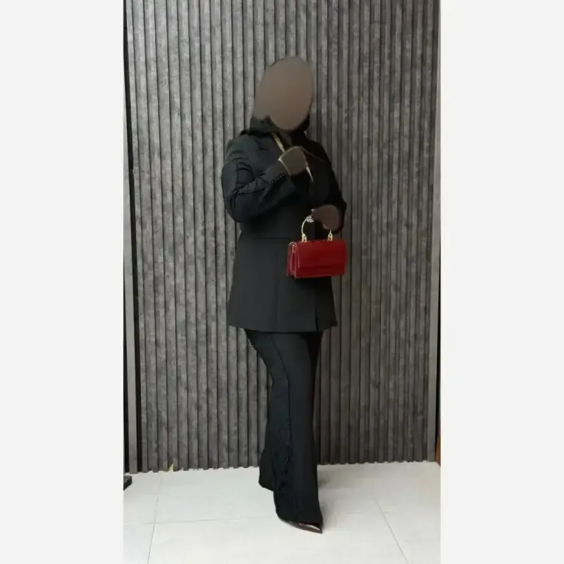 کت شلوار مجلسی میترا جنس مازراتی دبل رنگ مشکی