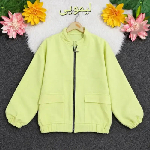بامبر جکت زنانه جنس فلونزی ضخیم و گرم رنگ قهوه ای استایل روزمره و اسپرت